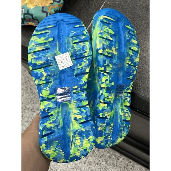 SKECHERS ARCH FIT‎ GO - WHIRLWIND Blue Green FOAM Sandals Splash Splatter Size 6