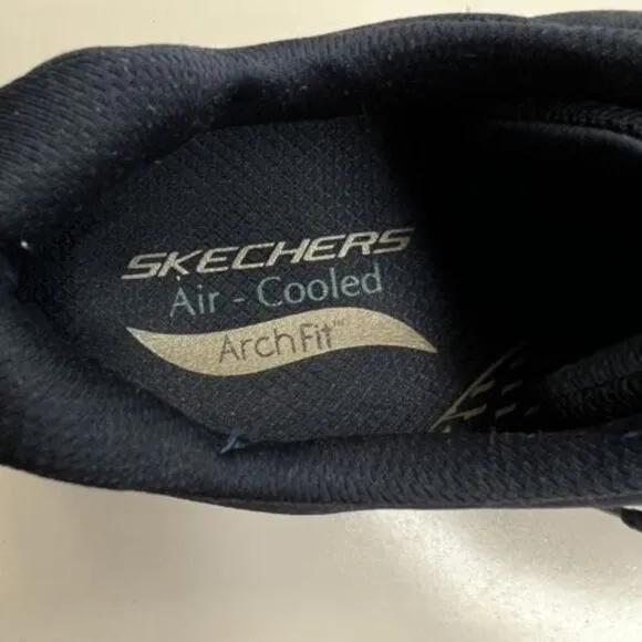 Skechers Arch Fit Sneakers 9.5 Navy Air Cooled Men's Walking Shoe 232040