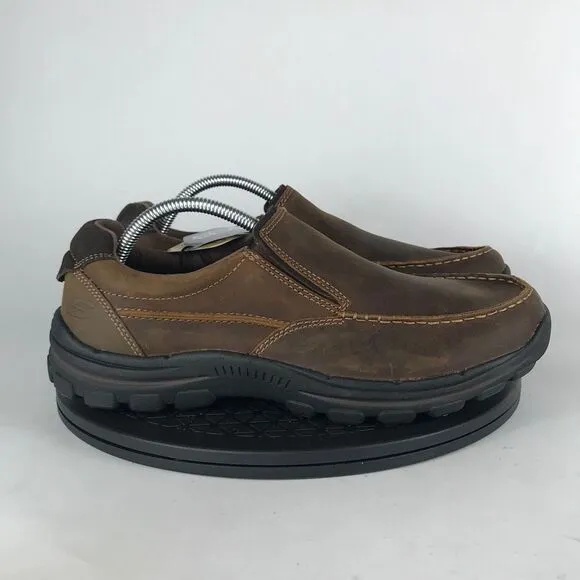 Skechers Braver Rayland Brown Comfort Slip On Shoes 64502EW Men’s Size 9.5 Wide