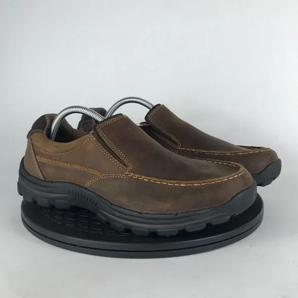 Skechers Braver Rayland Brown Comfort Slip On Shoes 64502EW Men’s Size 9.5 Wide