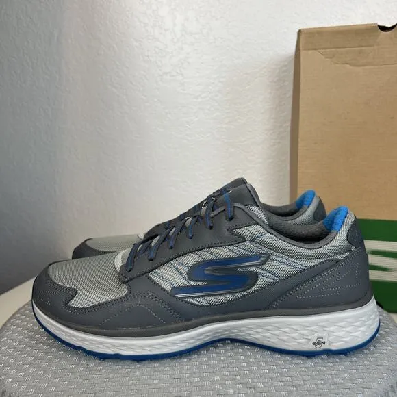 Skechers Go Golf Fairway Shoes Mens 10.5 Charcoal Blue Walking Comfort Athletic