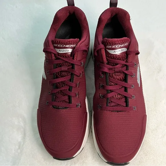 Skechers Men's Arch Fit Titan Sneakers Burgundy Size 8.5