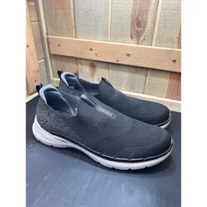 Skechers Mens Black Slip-On Sneakers Air Cooled Goga Mat Hyper Pillars Stretch F