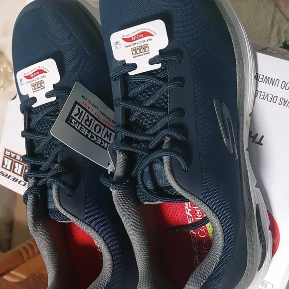 Skechers Men's Navy Athletic Shoes  Saftey Toe