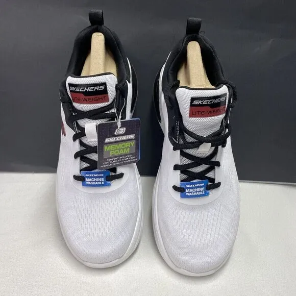 Skechers Vegan Lite-Weight Fresh-Air-Buzz Sneakers Men Sz 9 White New (8790203)