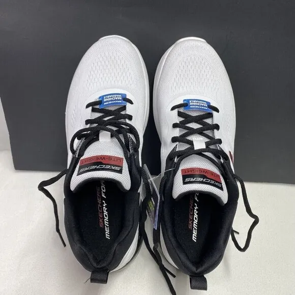 Skechers Vegan Lite-Weight Fresh-Air-Buzz Sneakers Men Sz 9 White New (8790203)
