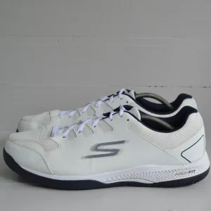 Skechers White Navy Pickleball Sneakers Men's 12 Viper Court Arch Fit Go Train