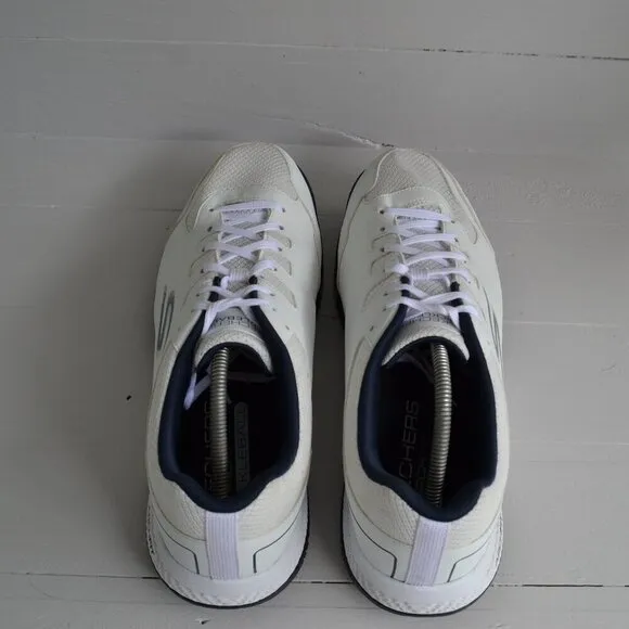 Skechers White Navy Pickleball Sneakers Men's 12 Viper Court Arch Fit Go Train