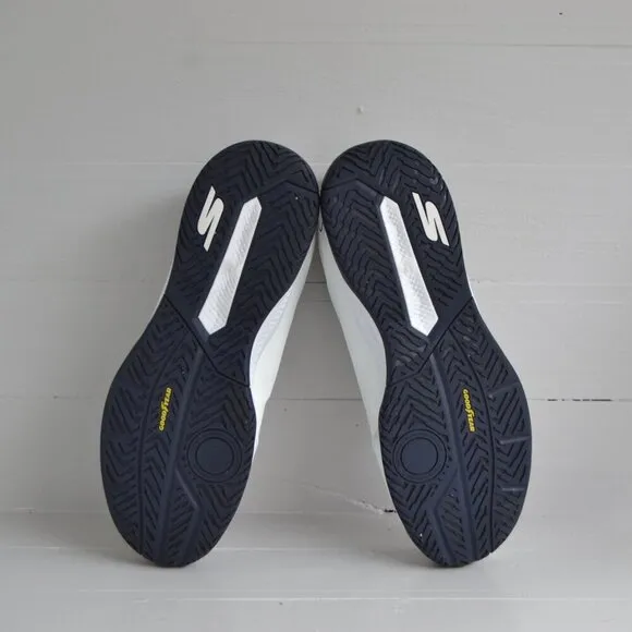 Skechers White Navy Pickleball Sneakers Men's 12 Viper Court Arch Fit Go Train