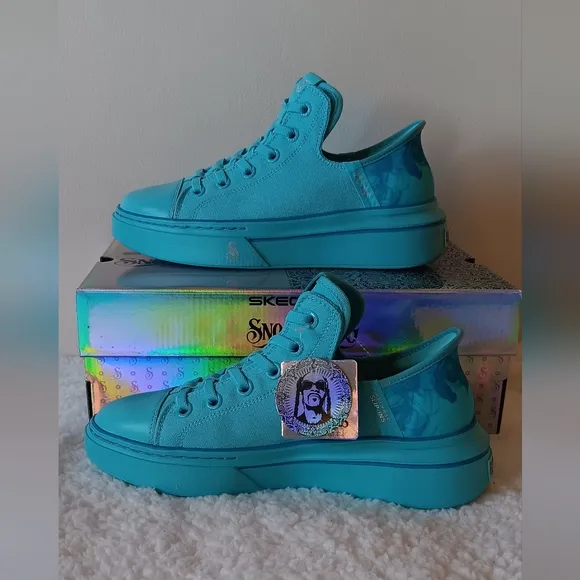 Skechers x Snoop Dogg Boss Life turquoise Slip-On Canvas Women Sneakers