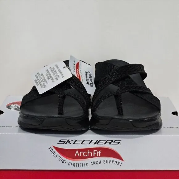 🩴Skechers, Womens, Arch Fit sandals in black. NWT-Size 6