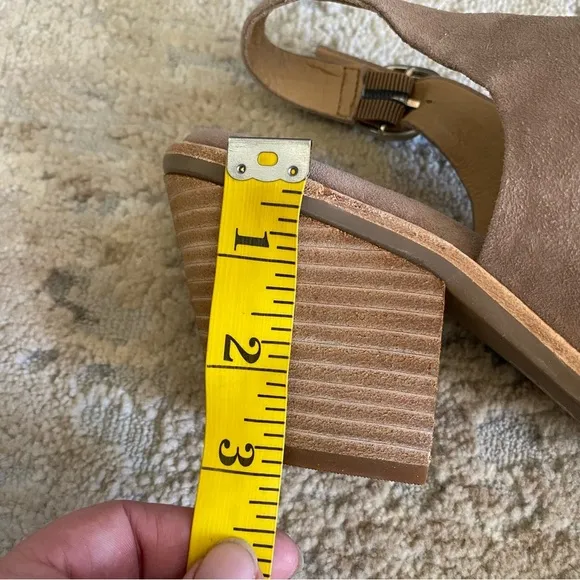 Sofft Mendi Heeled Sandals Tan Brown Suede Leather Open Toe Block Heel: 10M