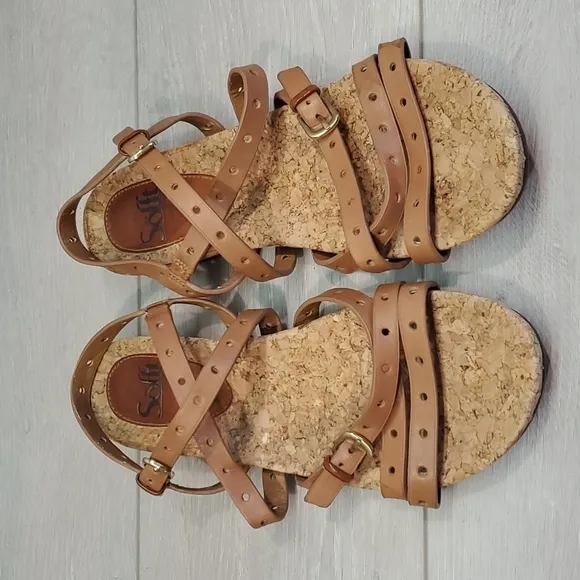 Sofft Womens Leather Strap Comfort Sandal shoes sz 8.5