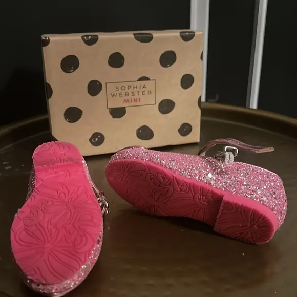 Sophia Webster size 21eu Pink Punch and Glitter Amora Flat Infant shoes