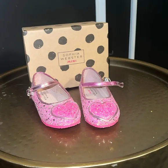 Sophia Webster size 21eu Pink Punch and Glitter Amora Flat Infant shoes