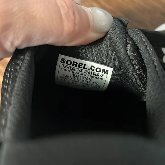 SOREL Kinetic Renegade Lace Lite Black Sneakers, Women’s Size 6.5