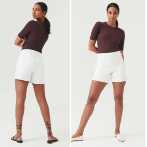 SPANX on the go 6” shorts white cotton 4 way stretch small