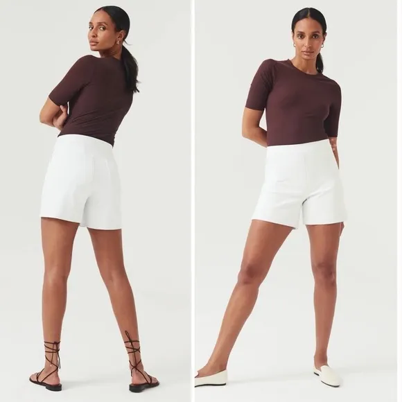 SPANX on the go 6” shorts white cotton 4 way stretch small