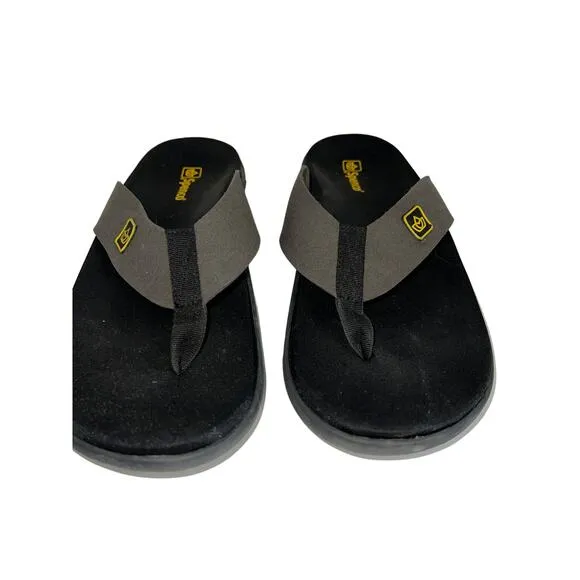 Spenco Men's Size 11 / 45 Pure Black Flip Flops Sandals Orthotic Comfort Shoes