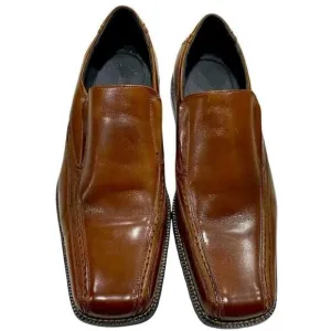 Stacy Adams Men’s Brown Leather Oxford Square Toe Slip on Dress Shoes 9M