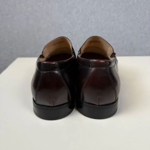 Stacy Adams Mens Size 12M Leather Slip On Moc Toe Bit Loafer Dress Shoes Brown