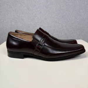 Stacy Adams Mens Size 12M Leather Slip On Moc Toe Bit Loafer Dress Shoes Brown
