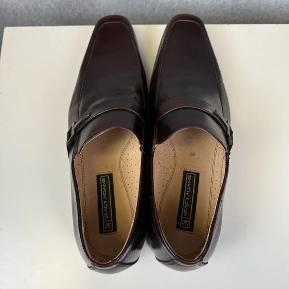 Stacy Adams Mens Size 12M Leather Slip On Moc Toe Bit Loafer Dress Shoes Brown