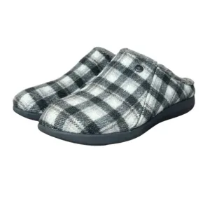 Strole Snug Tartan Women's Supportive Clog with Orthotic Arch Support Gray 10