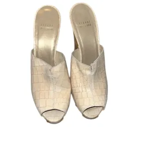 Stuart Weitzman Cream Peep-Toe Women's Shoes Size 10 M