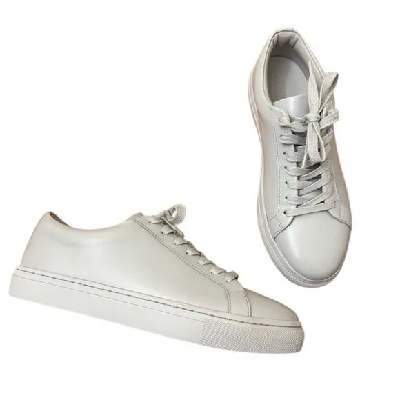 Sunday Boot Co Women's Premier Low Top Sneakers Light Grey Leather Size 9 NEW