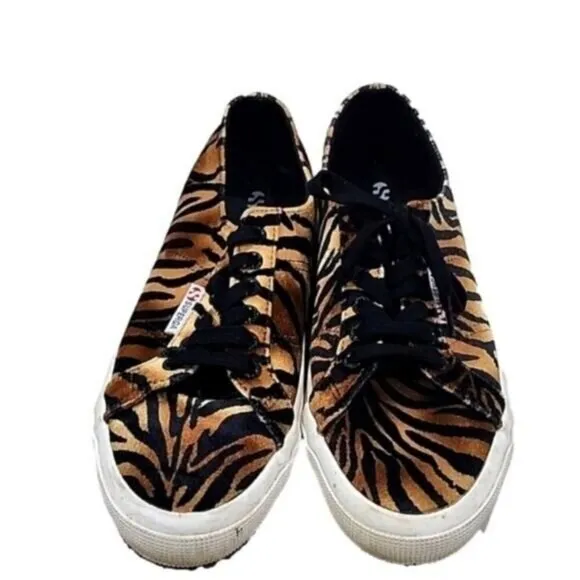 Superga Shoes 2750 Fanvelvet COG zebra velvet sneaker Men's 8.5, Women's 10