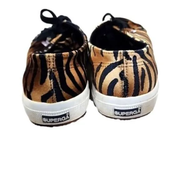 Superga Shoes 2750 Fanvelvet COG zebra velvet sneaker Men's 8.5, Women's 10