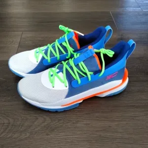 Sz 11 Mens Under Armour Curry 7 Super Soaker Sneakers 3021258-404 Basketball