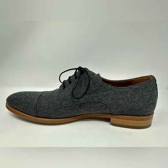 Taft Kennedy Oxford Shoe in Grey Wool Cap Toe Size 44 EU 11 US