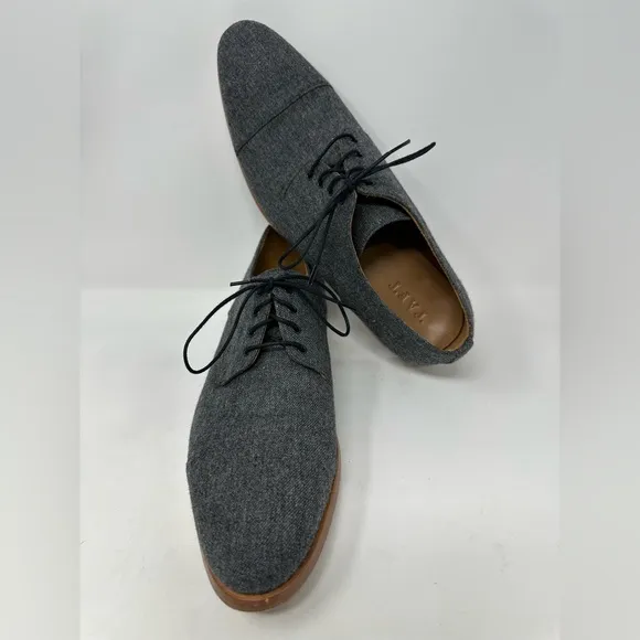 Taft Kennedy Oxford Shoe in Grey Wool Cap Toe Size 44 EU 11 US