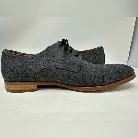 Taft Kennedy Oxford Shoe in Grey Wool Cap Toe Size 44 EU 11 US