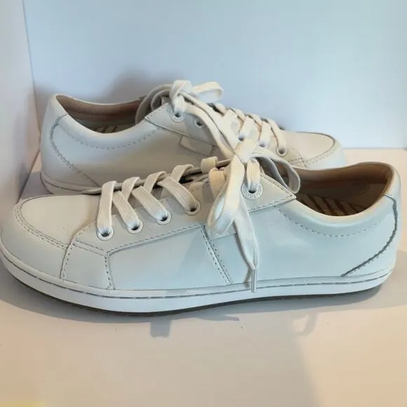 Taos Footwear Plim Soul Lux White Leather Sneakers Womens Size 8