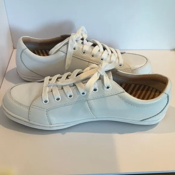 Taos Footwear Plim Soul Lux White Leather Sneakers Womens Size 8