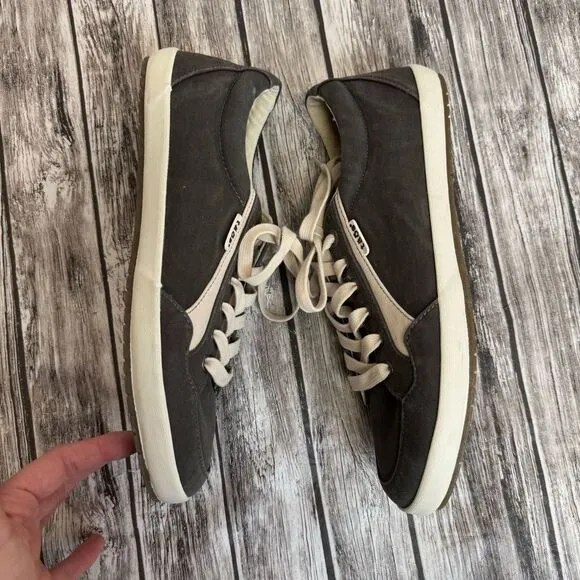 Taos Footwear Women's Moc Star 2 Sneakers 11 Charcoal Grey Gray White Lace Up