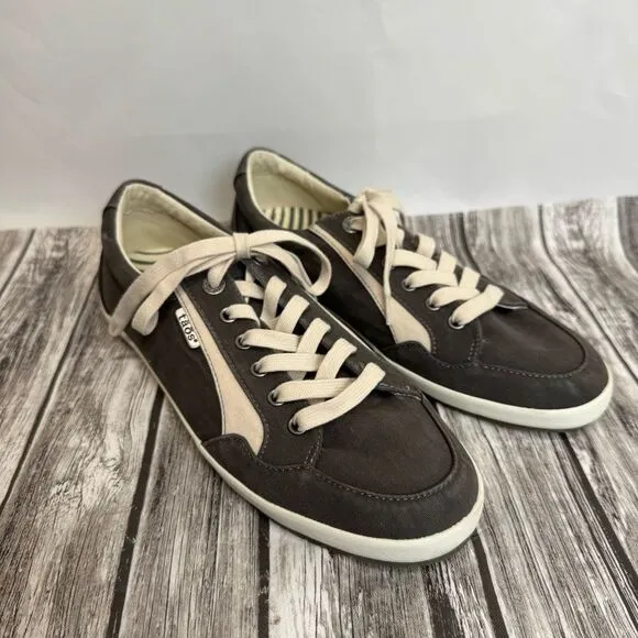 Taos Footwear Women's Moc Star 2 Sneakers 11 Charcoal Grey Gray White Lace Up