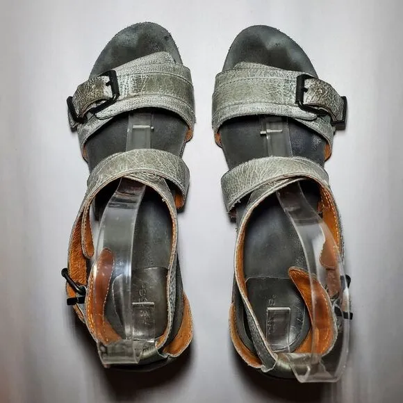 Taos Grey Wedge Sandals Size 38 (7 - 7.5)