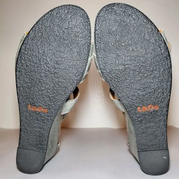 Taos Grey Wedge Sandals Size 38 (7 - 7.5)