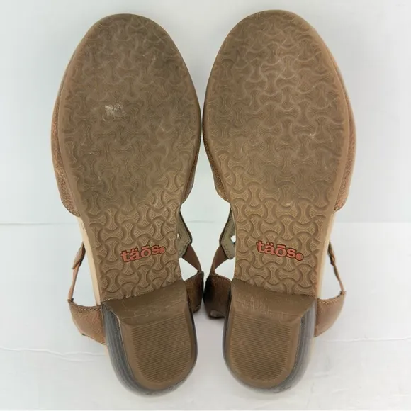 Taos size 7 Women’s Faith Brown Leather Slingback Comfort Shoes