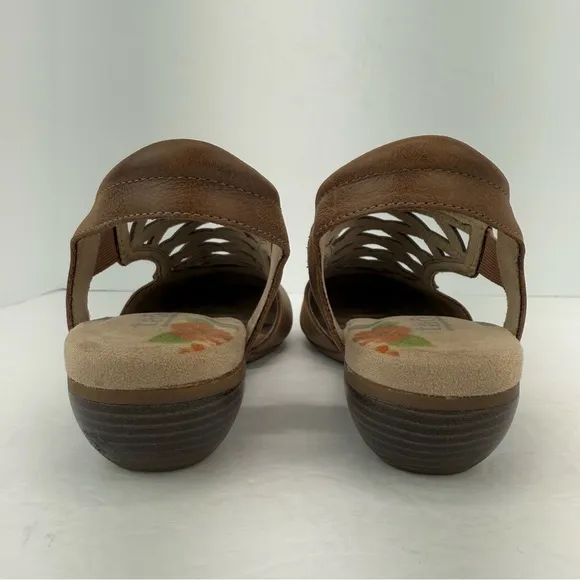 Taos size 7 Women’s Faith Brown Leather Slingback Comfort Shoes