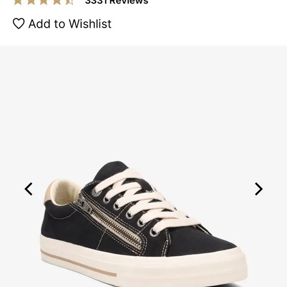 TAOS Z Soul Style Black and Tan Sneakers Ladies 8.5 NEW W BOX DISTRESSED