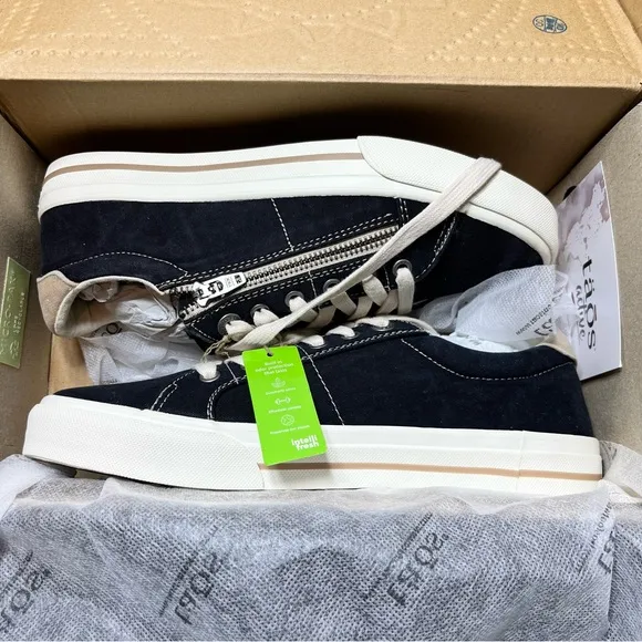 TAOS Z Soul Style Black and Tan Sneakers Ladies 8.5 NEW W BOX DISTRESSED