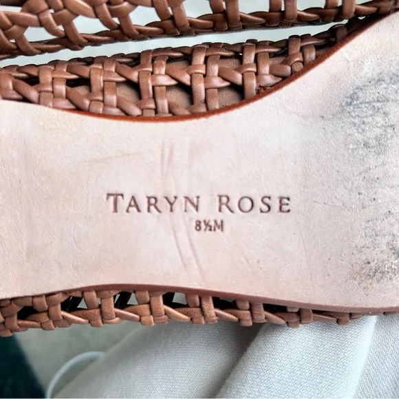 Taryn Rose Beatriz Ballet Flats Woven Cap Toe Tan  Women's Size 8.5