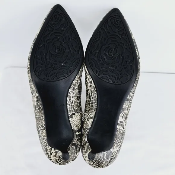 Taryn Rose Nelli Snake Print Leather Ankle Bootie Size 6.5