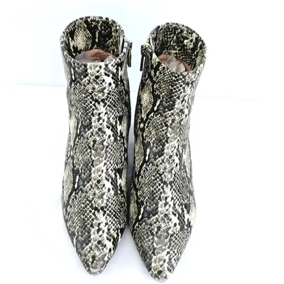 Taryn Rose Nelli Snake Print Leather Ankle Bootie Size 6.5