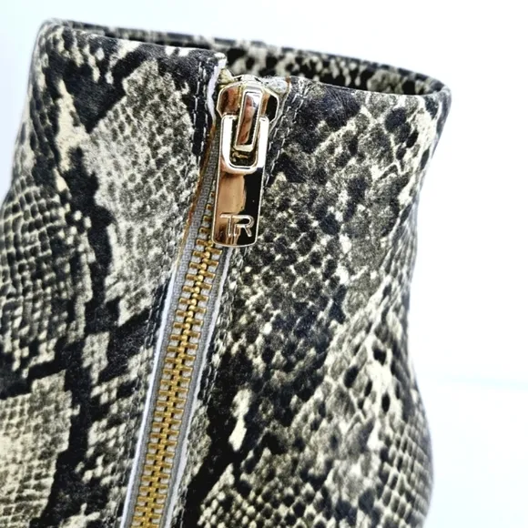 Taryn Rose Nelli Snake Print Leather Ankle Bootie Size 6.5